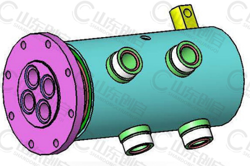 Y4X32型多介質(zhì)四通路旋轉(zhuǎn)接頭三維立體圖