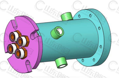 Y4X20B型多介質(zhì)四通路旋轉(zhuǎn)接頭三維立體圖